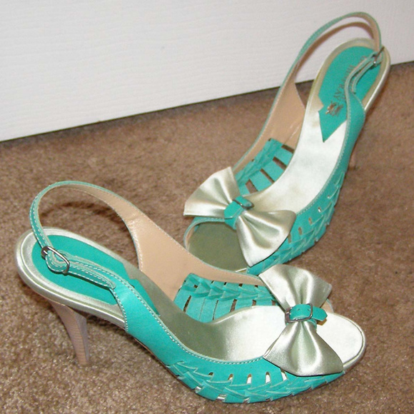 New Guillaume Hinfray Leather Satin Slingbacks 8 - Picture 1 of 8